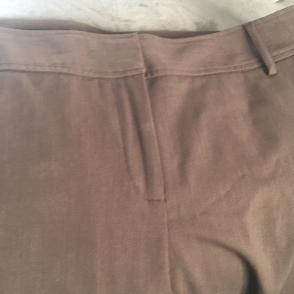 Brown stretch polyester viscose slacks - Picture 2 of 6